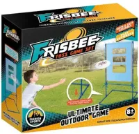 Ігровий набір Фрісбі зі стійкою мішенню Frisbee Toss Game Set 9888-11 для дітей і дорослих, Літаючий м'яч диск і мішень із 3 отворами Синій