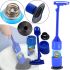 Универсальный вантуз Plumber's Kit Hero для прочистки унитаза и канализационных труб с длинной ручкой, Набор для чистки раковины с аэрозолем Синий