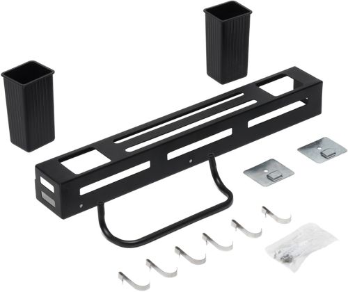 Настінна стійка для зберігання ножів Tool rest AND-71 підвісний тримач для столових приладів і кухонного начиння з гачками на стіну 30х5, 5х5 см