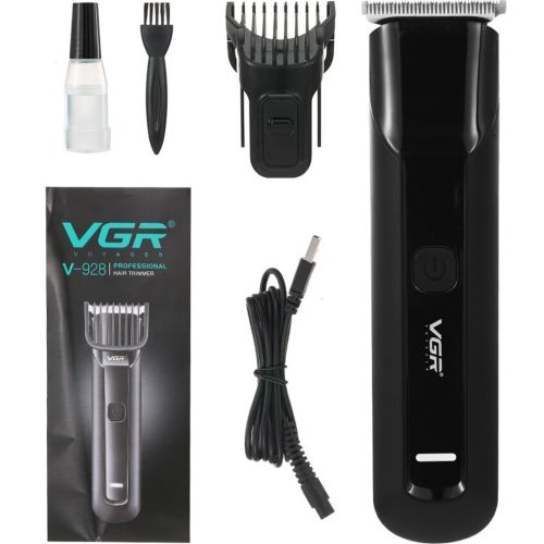 Мужская машинка для стрижки волос и бороды VGR V-928 беспроводной аккумуляторный триммер, электробритва с телескопической насадкой под ноль USB V928
