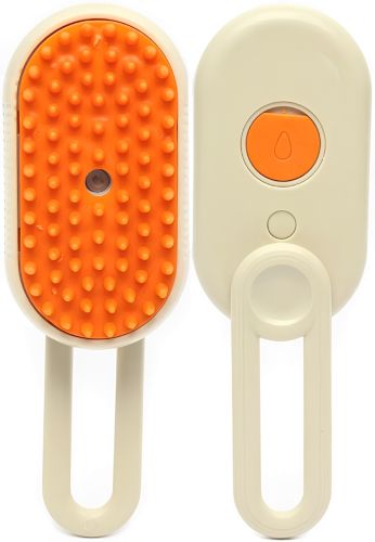 Паровая щетка для котов и собак Steamy Pet Brush E-W3317 электрическая расческа с распылителем пара для вычесывания шерсти животных USB XL-889