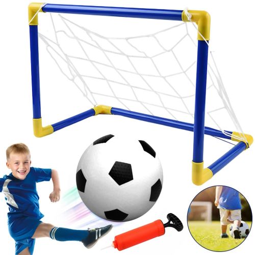 Комплект юного футболіста Anjanle Football Net AZ881 дитячий ігровий набір 56см складні футбольні міні ворота з насосом і м'ячем для гри у футбол