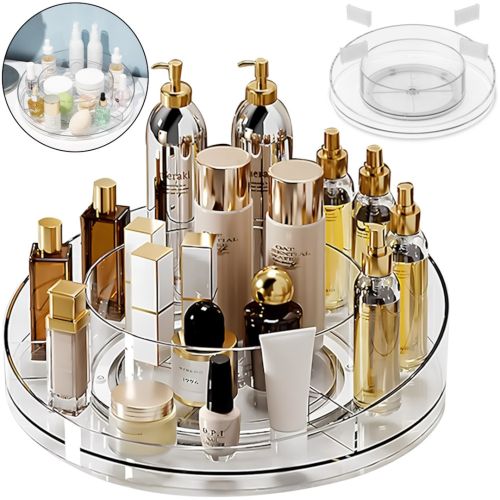 Обертовий органайзер для зберігання косметики Rotating Storage Rack JN - 689 настільний контейнер, акрилова підставка на один ярус AND440