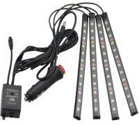Автомобільна світлодіодна RGB Led підсвічування RL-415 з мікрофоном від прикурювача для салону авто, водонепроникна Bluetooth стрічка iPhone Android