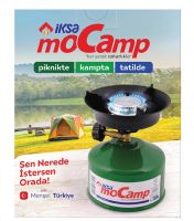 Похідна газовий пальник Iksa Mocamp 203 Green з п'єзопідпалом, Портативна міні плита для приготування їжі, балон для пікніка та кемпінгу Зелена