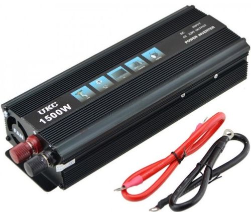 Автомобильный инвертор UKC 24V-220V 1500W, авто преобразователь напряжения тока 24В 1500Вт от аккумулятора, прикуривателя с защитой от перегруза
