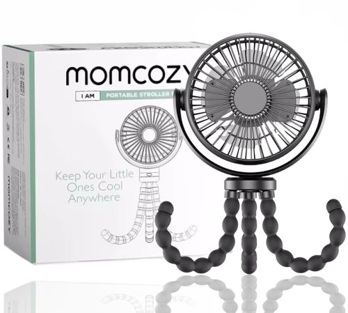Настольный вентилятор Momcozy с гибким штативом для детских колясок, Аккумуляторный охладитель воздуха осьминог с гибким креплением 3 режима работы