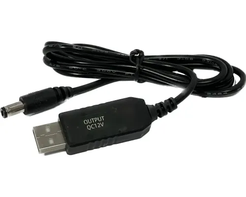 Підвищуючий USB кабель Berger з 5V на 12V для живлення Wi-Fi роутера від Power Bank з перетворювачем, перехідник для вай фай 5.5х2. 1 повербанка 5В 12В