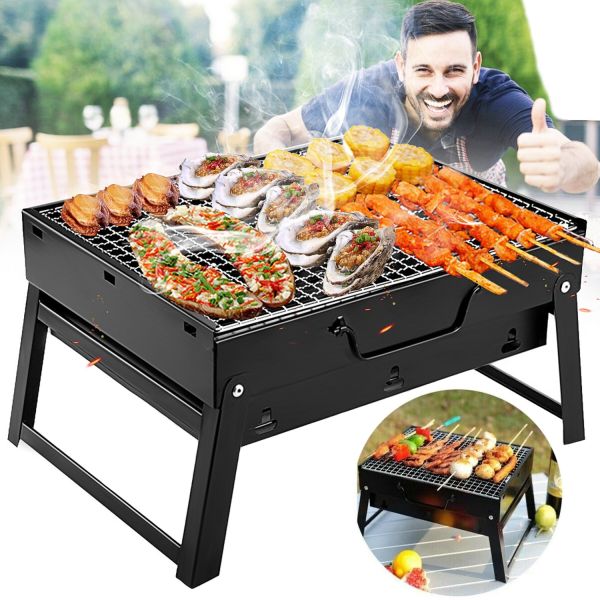 Складаний барбекю гриль Morpilot TL - 353 BBQ Black, 35 см, Чорний портативний мангал, міні / барбекю