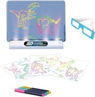 Магическая проекционная доска для рисования с 3D эффектом 3d Magic Drawing Board, детский развивающий стеклянный набор с LED подсветкой от 3-х лет