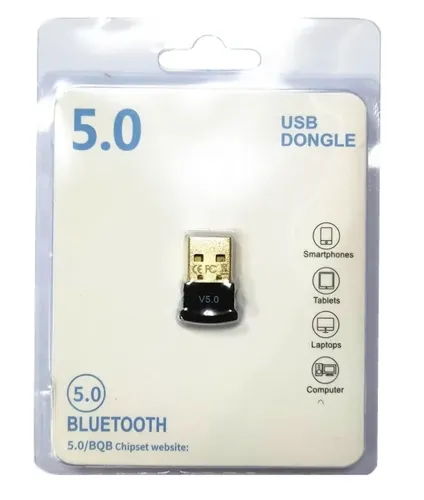 Міні адаптер USB Bluetooth V5.0 з підтримкою мікрофона для ПК, бездротової блютуз стерео приймач передавач для PC Windows 7, 8, 10 Чорний