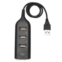 USB хаб Hi-Speed XD4 Black на 4 порти, Універсальний розгалужувач з 4 виходами концентратор перехідник HUB 480 Мбіт для комп'ютера від USB Чорний
