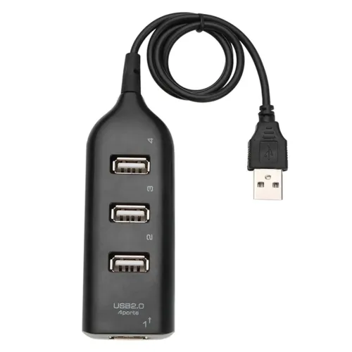 USB хаб Hi-Speed XD4 Black на 4 порти, Універсальний розгалужувач з 4 виходами концентратор перехідник HUB 480 Мбіт для комп'ютера від USB Чорний
