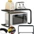 Настольная полка стеллаж для микроволновки Multifunctional Microwave rack AND979, Кухонный органайзер над микроволновой СВЧ печью для мелочей Черная