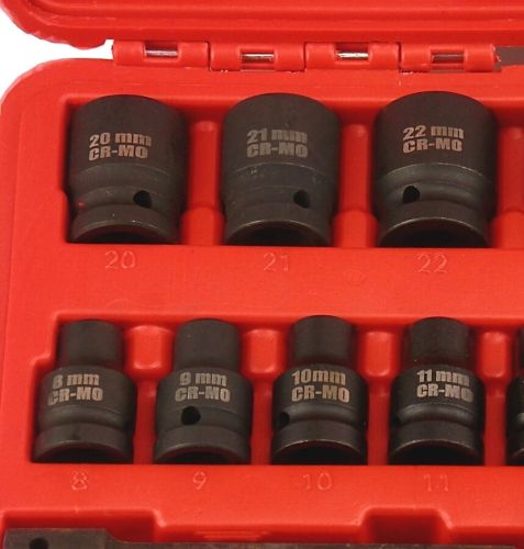 Набір торцевих шестигранних головок Piece Tool Set 1/2 " 31шт в кейсі, ударні головки 8-32mm з подовжувачем і кутовий насадкою 31 предмет у валізі