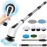 Беспроводная щетка Electric Cleaning Brush JY-6010 9в1 с насадками для влажной уборки, Аккумуляторная электрощетка ECB-888 с телескопической ручкой