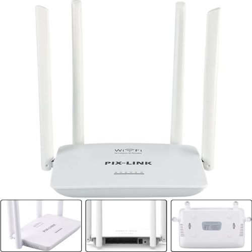 Бездротовий Wi-Fi Роутер маршрутизатор 300 Мбіт / з Pix-link Router LV-WR08, WIFI роутер до 300 Mb/s з 4 зовнішніми антенами і 4 портами Білий