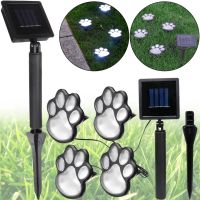 Садові світяться сліди Paw Print Light DL49 автономний вуличний LED світильник в грунт, світлодіодне освітлення для газону на сонячній батареї