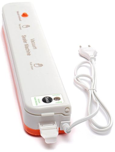Вакуумний пакувальник пакетів New vacuum Sealer Автоматичний вакууматор, побутовий апарат вакуумайзер для упаковки і зберігання їжі, продуктів Білий
