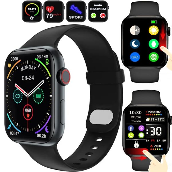 Розумні наручні смарт годинник Smart Watch F21 Black голосовий виклик, функції фітнесу та здоров'я Bluetooth з бездротовою зарядкою IOS Android чорні