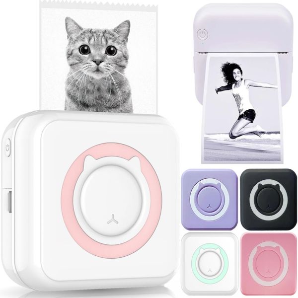 Бездротовий міні принтер Cat Mini Printer MAG - 693 57mm з Bluetooth, Кишеньковий дитячий термопринтер для друку без чорнила для смартфона 1200mAh