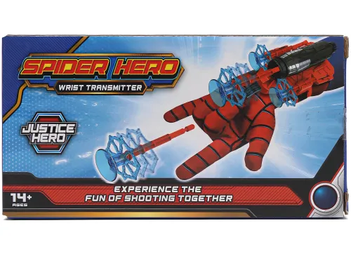 Дитяча іграшка рукавичка бластер Людина Павук Spider Wrist Transmitter AND-5659 іграшковий пістолет на руку з арбалетом і 3 присосками Спайдер мен
