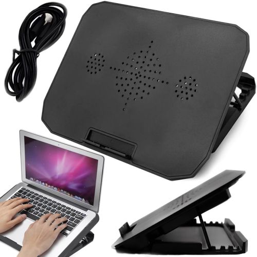 Складна підставка для ноутбука з охолодженням Shaoyundian Notebook Cooler розкладний регульований столик охолоджувач з вентилятором USB Чорний