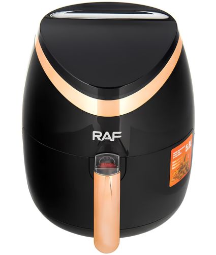 Безмасляний аерогриль RAF Air Fryer R.5234B на 5.8 л електрична повітряна аерофритюрниця для приготування їжі без олії 7 програм 1500W Чорна