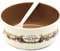 Набір дитячих тарілок з ложечками Bobby Rabbit 12. 4х5. 7 см пластиковий комплект посуду 8 предметів 4 глибокі тарілки 4 ложки для дітей Боббі кролик