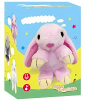 Музичний плюшевий зайчик Repeat Happy Rabbit FJ8888 Grey дитяча м'яка іграшка заєць із підсвічуванням і звуковими ефектами на акумуляторі від USB