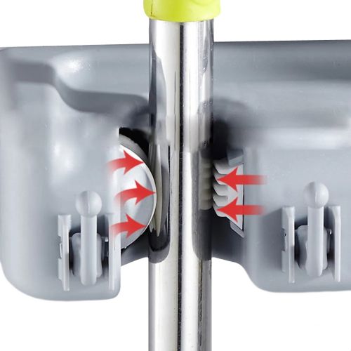 Настенный держатель для швабры и щеток Broom Holder mh-05 держатель-органайзер на 5 отсеков и 6 крючков органайзер фиксатор для инвентаря Серый