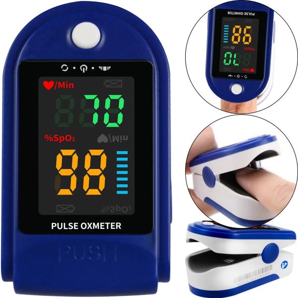 Бездротовий пульсоксиметр Pulse Oximeter FingerTec SP02 на кінчик пальця для вимірювання пульсу сатурації кисню Пульсометр на палець з LCD дисплеєм