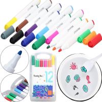 Волшебные маркеры для рисования на воде Floating Pen 12 шт, Детский развивающий набор маркеров для скетчинга фломастеры в кейсе Разноцветные
