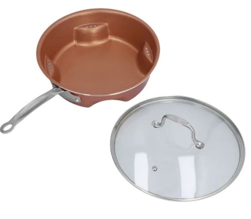 Сталева повітряна сковорода Migas Steel Air Fry Pan ML-0016 з антипригарним покриттям, антипригарна Сковорідка для смаження без масла коричнева