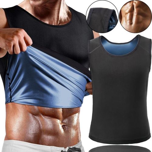 Чоловіча стягуюча майка Sweat Shaper Men's для схуднення з ефектом сауни, Майка сауна для спорту для чоловіків M/L XL / XXL Чорна