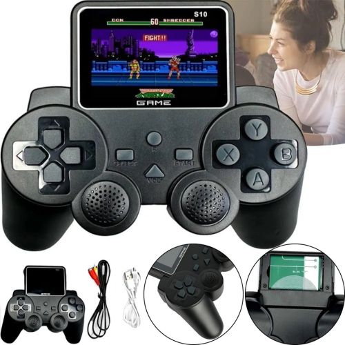 Ігрова міні ретро приставка геймпад Gamepad Jetson SEGA S10 на 520 вбудованих ігор, Бездротова консоль з екраном 2.4 LCD від акумулятора Чорна