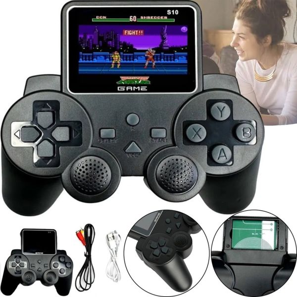 Ігрова міні ретро приставка геймпад Gamepad Jetson SEGA S10 на 520 вбудованих ігор, Бездротова консоль з екраном 2.4 LCD від акумулятора Чорна