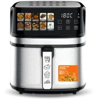 Аерофритюрниця мультипіч Bitek BT-5384 Air Fryer 12л 4600W безмасляна фритюрниця з LED дисплеєм, таймером і регулюванням температури 10 програм
