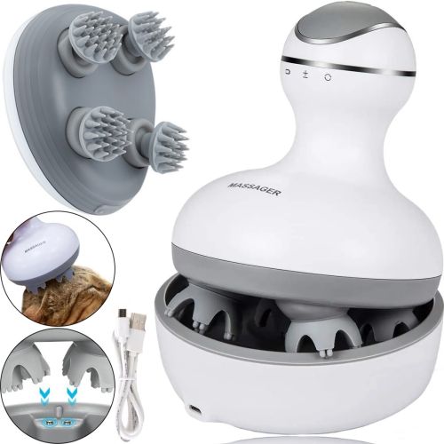 Бездротовий водонепроникний масажер Smart Scalp Massager ST-701 для голови, шиї і плечей акумуляторний масажер для кішок і собак Verte-X 3D Білий