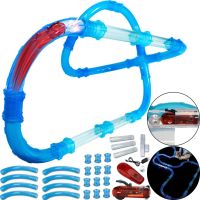 Гоночний трубопровідний трек Chariots Speed Pipes R131942 37 деталей з машинкою для дітей, Дитячий гнучкий автотрек світяться гонки в трубі з пультом