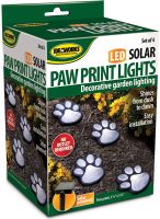 Садові світяться сліди Paw Print Light DL49 автономний вуличний LED світильник в грунт, світлодіодне освітлення для газону на сонячній батареї