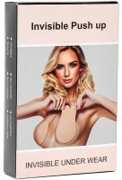 Багаторазові силіконові накладки на груди Invisible Push Up невидимий бюстгальтер без бретелей з Push Up наклейки для підтяжки з пуш-ап S / M бежеві