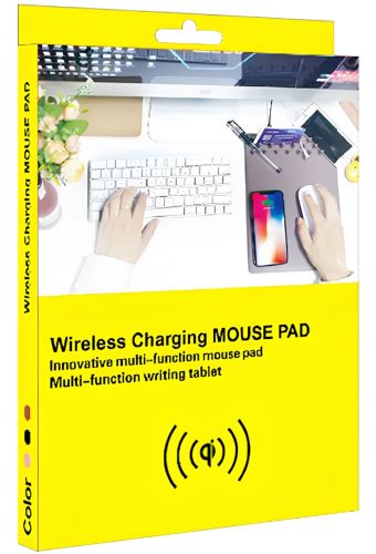 Килимок для миші з бездротовою зарядкою Wireless Charging Mouse Pad RK800 ігрова поверхня Qi для мишки з органайзером для візиток і проводів 