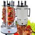 Вертикальна електрична шашличниця Domotec MS-7782 1000W на 6 шампурів, Настільна Електрошашличниця для дому зі знімним піддоном Срібляста