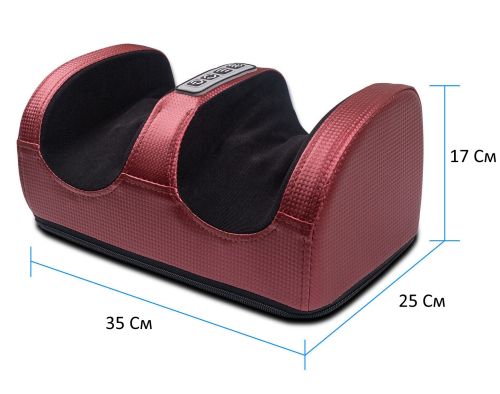 Вібраційний масажер для ніг Foot Massager MP-2257, електричний масажер для розминання ступень ніг і литок з підігрівом, Електромасажер Червоний
