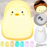 Настільний силіконовий нічник Пінгвін Penguin Penguin LJC-129 з RGB підсвічуванням і сенсорним датчиком, Світлодіодний світильник 7 режимів на акумуляторі USB