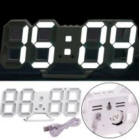 Электронные настольные 3D часы с белой LED подсветкой Generic LY-1089, Светодиодные цифровые настенные часы с будильником и датой Белые