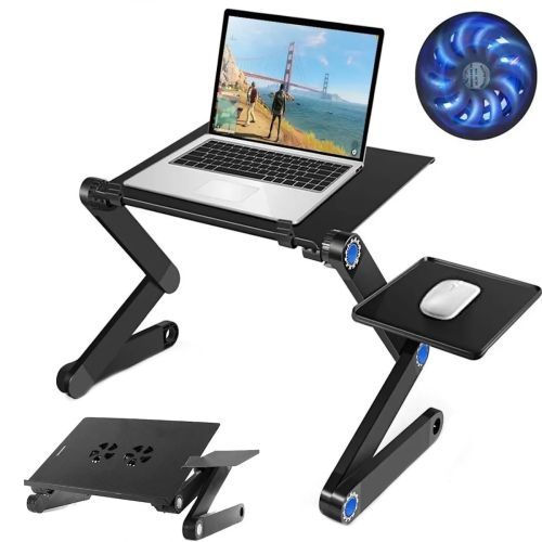 Складаний столик трансформер для ноутбука Laptop Table T8 з USB-охолодженням і підставкою для мишки, розкладний стіл для ноутбуків з вентилятором