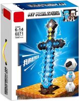 Дитячий конструктор Minecraft My World 6071 на 1441 LED деталей, світловий алмазний меч з підсвічуванням і фігурками Стів і Скелет Майнкрафт від 6 років