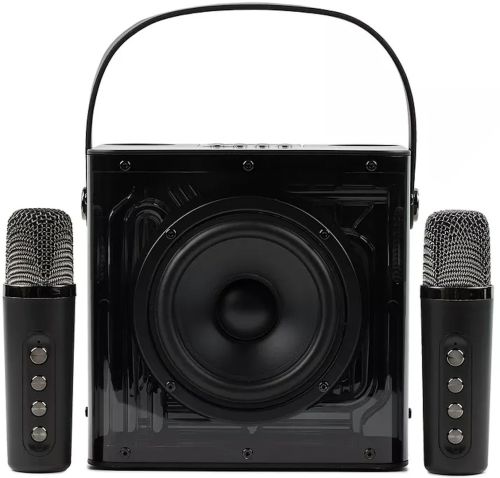 Акумуляторна колонка караоке Peterhot A99 акустична Bluetooth система з двома бездротовими мікрофонами і RGB світломузикою usb MicroSD CL-227